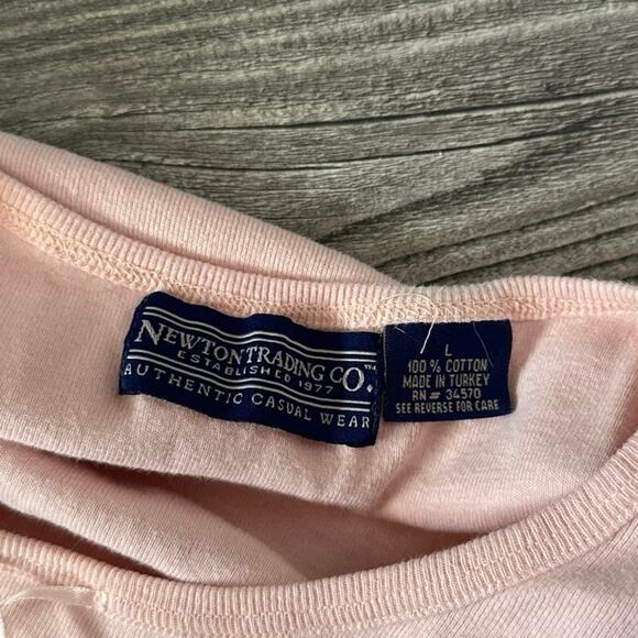 newton trading co pink embroidered short sleeve shirt - Picture 3 of 3